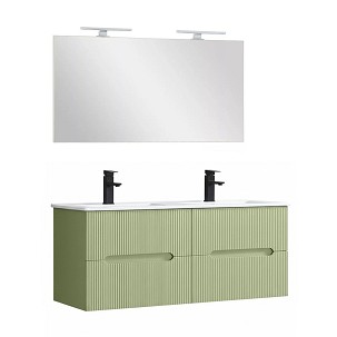 Trent Fürdőszobabútor 120 cm kerámia mosdóval tükörrel 60x120 cm pisztáciazöld
