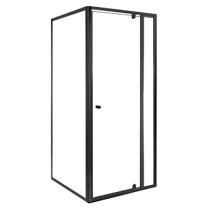 Flexi sarokba szerelhető szögletes zuhanykabin 90x90 cm zuhanytálca nélkül fekete