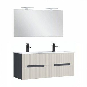 Trent Bathroom furniture 120 cm with ceramic sink and mirror 60x120 cm anthracite gray-white