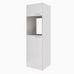 Yorki 60's pantry cabinet, white body with satin white front