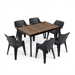 Ravello 6+1 garden furniture set walnut-black